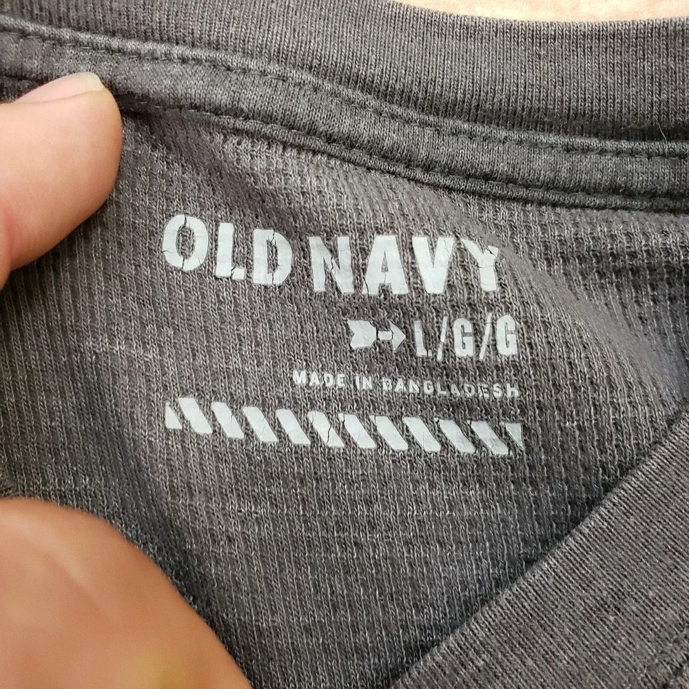 Old Navy Hunters Point Shirt Mens Large Gray Long Sleeve Pullover Crewneck‎ Top
